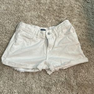 White Old Navy jean shorts.